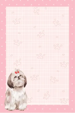 Shih Tzu Pink Frame Wallpaper