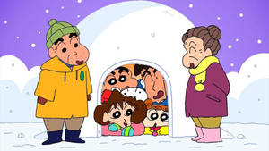 Shin Chan Grandparents Wallpaper