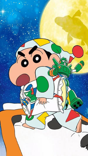 Shin Chan In Moon Wallpaper