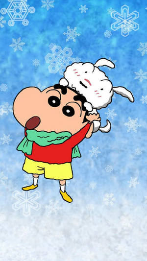 Shin Chan Snowflakes Wallpaper