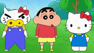 Shin Chan With Hello Kitty Wallpaper