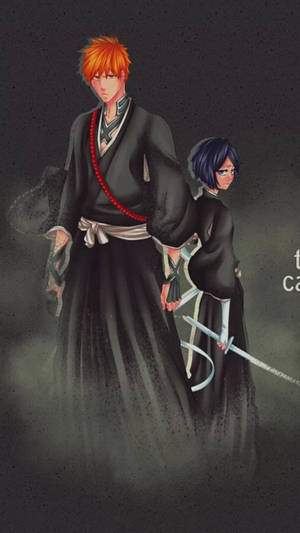 Shinigami Ichigo And Rukia Bleach Iphone Wallpaper