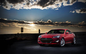 Shining Red Hyundai Car Wallpaper