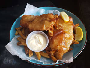 Shiny And Oily Fish And Chips Wallpaper