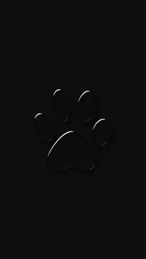Shiny Black Paw Print Wallpaper