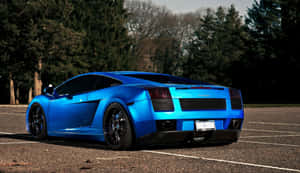 Shiny Blue Lamborghini Aventador Car Wallpaper
