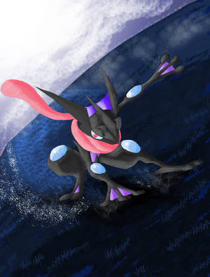 Shiny Greninja, A Ninja Pokémon Wallpaper