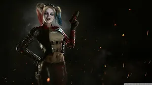 Shiny Leather Outfit Harley Quinn 4k Wallpaper