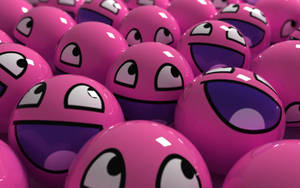 Shiny Pink Pebble Faces Cute Computer Wallpaper