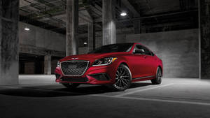 Shiny Red Hyundai Genesis G80 Wallpaper