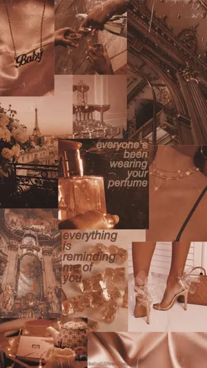 Shiny Warm Brown And Gold Combination Wallpaper