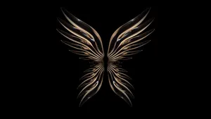 Shiny Wings Black Art Wallpaper