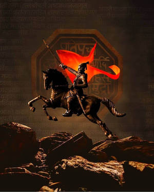 Shivaji Maharaj On Leaping Horse Wallpaper