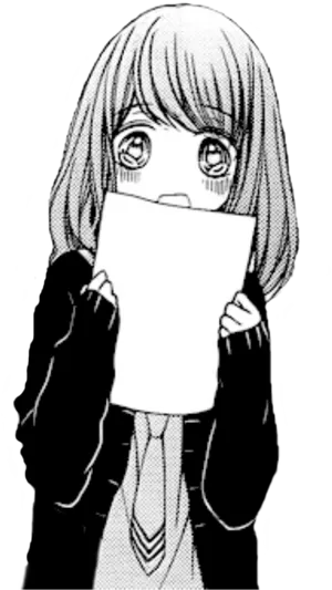 Shocked And Sad Anime Girl Black And White Wallpaper