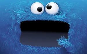 Shocked Cookie Monster Art Wallpaper