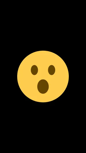Shocked Emoji Face In Black Background Wallpaper