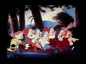 Shocked Seven Dwarfs Wallpaper