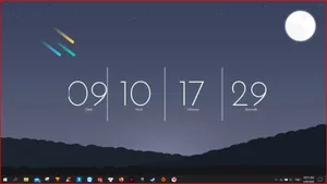 Shooting Stars On Rainmeter Skin Wallpaper
