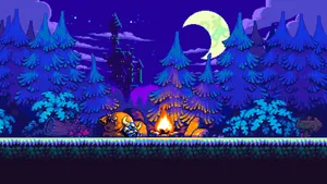 Shovel Knight In Dark Forest Wallpaper