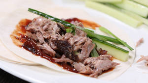 Shredded Roasted Peking Duck Dish Wallpaper