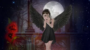Shy Angel Dark Artwork Wallpaper