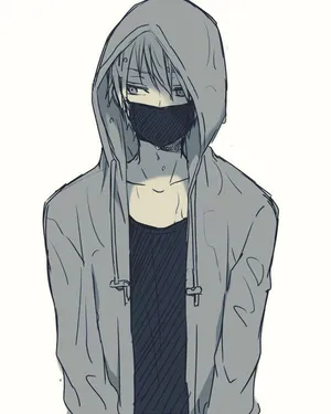 Shy Anime Boy With Mask Wallpaper