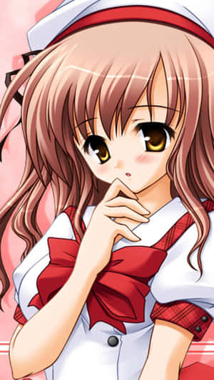 Shy Anime Cartoon Girl Portrait Wallpaper