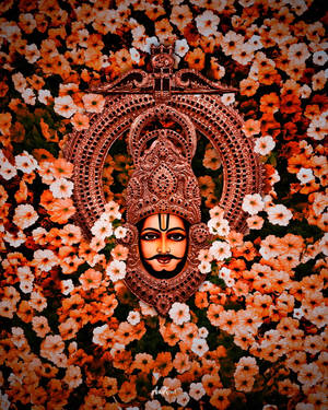 Shyam Baba With Flowers Artwork Wallpaper