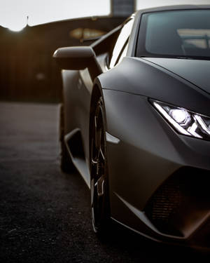 Side Of Black Lamborghini Galaxy Wallpaper