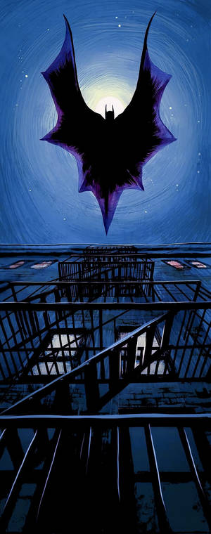 Silhouette Of Batman Arkham Knight Iphone Wallpaper