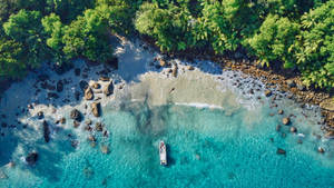 Silhouette Seychelles Aerial View Tropical Desktop Wallpaper