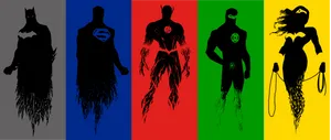 Silhouettes Of Dc Superhero Collage Wallpaper