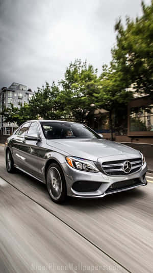 Silver Action Mercedes Classic Iphone Wallpaper