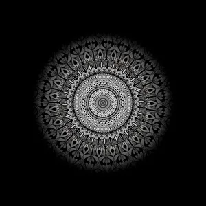Silver Circle Tribal Black Pattern Wallpaper