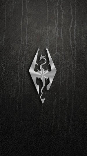 Silver Skyrim Iphone Emblem Wallpaper