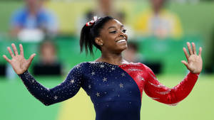 Simon Biles In American Leotard Wallpaper