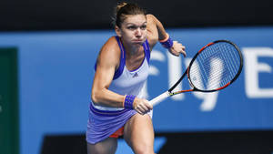 Simona Halep Running Toward The Ball Wallpaper