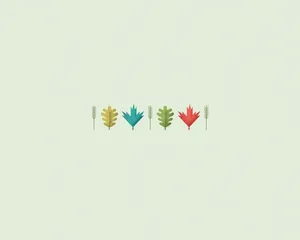 Simple Aesthetic Colorful Leaves Wallpaper