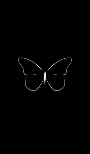 Simple Black Butterfly With White Outline Wallpaper