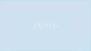 Simple Blue Aesthetic Wave Line Art Wallpaper
