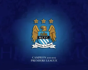 Simple Blue Backdrop Manchester City Fc Wallpaper