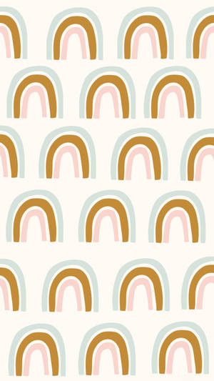 Simple Boho Beige Rainbows Wallpaper