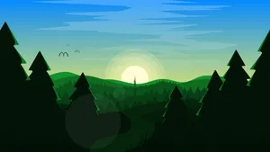 Simple Clean Forest Graphic Art Wallpaper