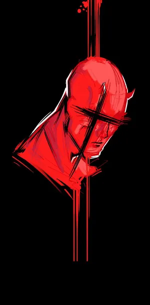 Simple Crossed Out Daredevil Abstract Wallpaper