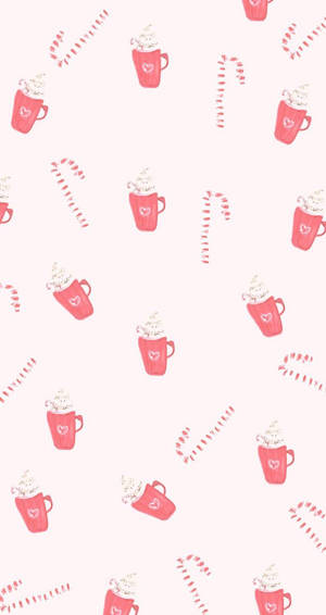 Simple Cute Christmas Iphone Candy And Mug Wallpaper