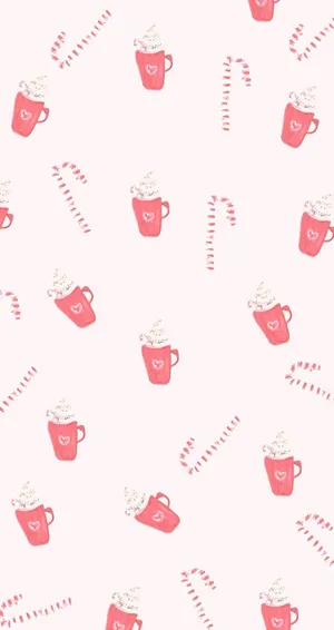 Simple Cute Christmas Iphone Candy And Mug Wallpaper