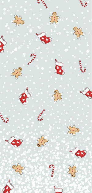Simple Cute Christmas Iphone Socks Gingerbread Wallpaper