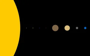 Simple Desktop Planets Line Wallpaper