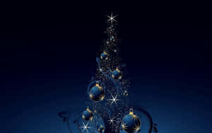 Simple Indigo Christmas Tree Balls Ipad Wallpaper