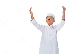 Simple Islamic Boy Illustration Wallpaper